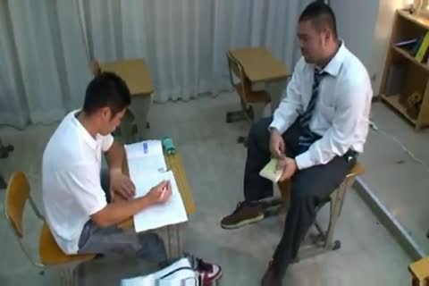 beefy asian Teacher And Muscle Student engulfing And plowing.