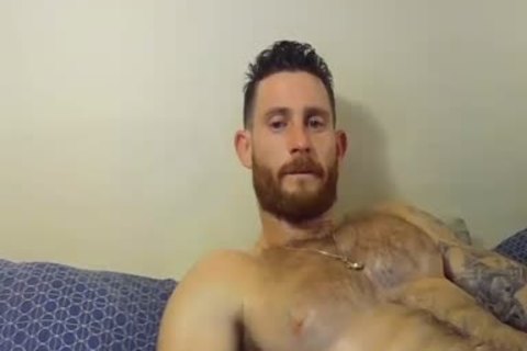 handsome And muscular man Caressing His Hard cock